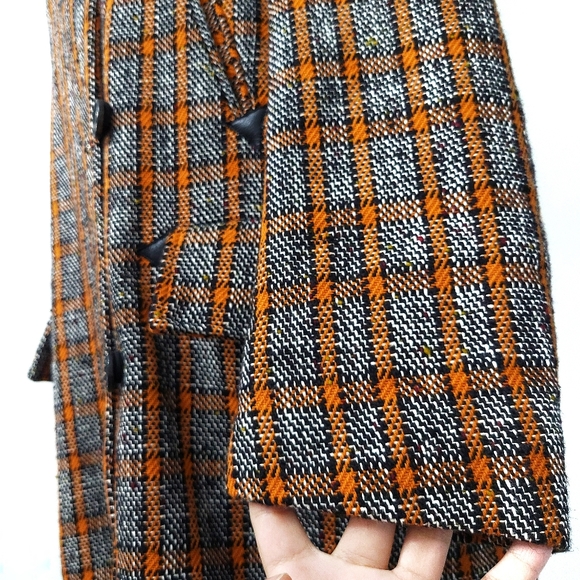 Marni Shearling Wool Check Plaid Toggle Coat - Picture 11 of 14
